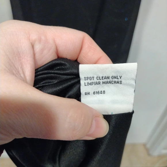 Karina Nites Black Sparkle Y2K Formal Black Maxi Dress Sz 10P-Fairy Whimsy Goth - Picture 9 of 9